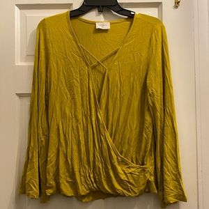 Mustard Criss Cross Blouse Size S